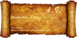 Andorka Ilka névjegykártya